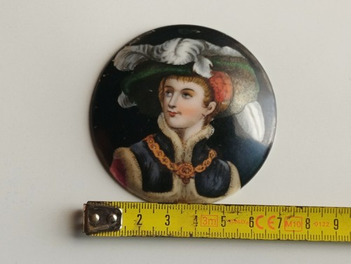 Antique handpainted portrait - handpainted,