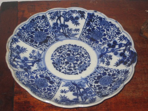 Antico piatto orientale blu - piatto,