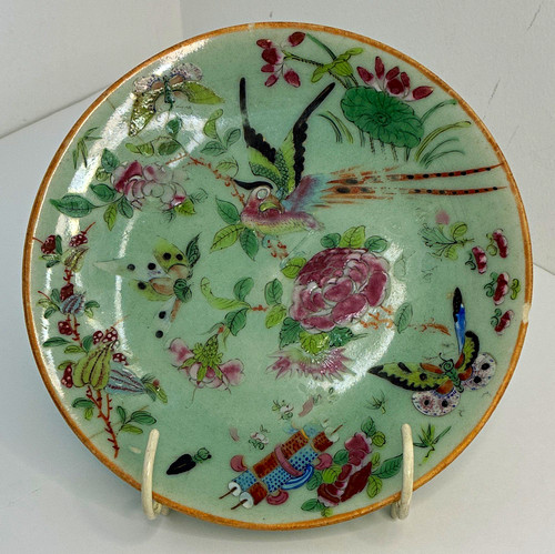 Antico piatto rosa cinese